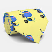 Funny blue cement mixer cartoon illustratie stropdas (Opgerold)