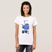 Funny blue cement mixer cartoon illustratie t-shirt (Voorkant volledig)