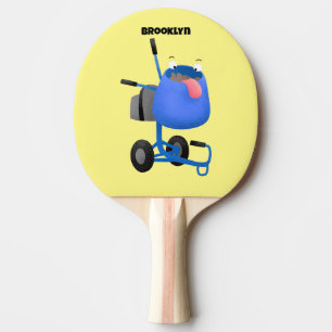Funny blue cement mixer cartoon illustratie tafeltennisbatje