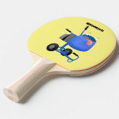 Funny blue cement mixer cartoon illustratie tafeltennisbatje (Voorkant Gekanteld)