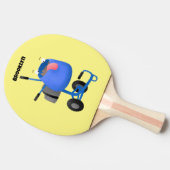 Funny blue cement mixer cartoon illustratie tafeltennisbatje (Zijkant)