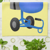 Funny blue cement mixer cartoon illustratie theedoek (Gevouwen)