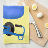 Funny blue cement mixer cartoon illustratie theedoek (Quarter Fold)