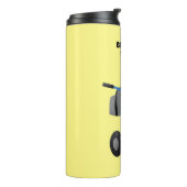 Funny blue cement mixer cartoon illustratie thermosbeker (Gedraaid links)