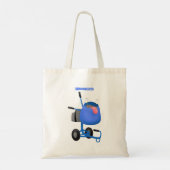Funny blue cement mixer cartoon illustratie tote bag (Achterkant)
