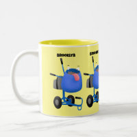 Funny blue cement mixer cartoon illustratie