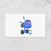 Funny blue cement mixer cartoon illustratie visitekaartje (Achterkant)