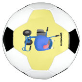 Funny blue cement mixer cartoon illustratie voetbal (Gedraaid)