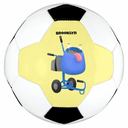 Funny blue cement mixer cartoon illustratie voetbal (Voorkant)