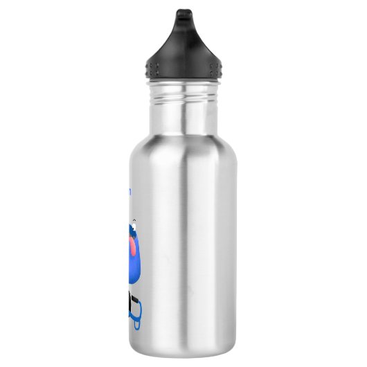 Funny blue cement mixer cartoon illustratie waterfles  (Rechts)