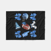 Funny Blue Cheer Football Game Day Coquette Bow To Fleece Deken (Voorkant (Horizontaal))