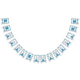 Funny Blue Chevron Gekke Cute Baby Elephant Vlaggetjes