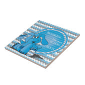 Funny Blue Chevron Gekke Elephant Keepomwille Tegeltje (Zijkant)