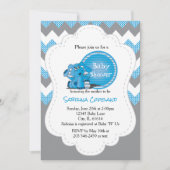 Funny Blue Chevron Gekke olifant | BABY SHOWER Kaart (Voorkant)