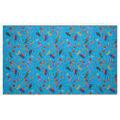 Funny blue circus cartoon stof (Fat Quarter)