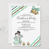 Funny Blue Corporate Kantoor kerstparty Kaart (Voorkant)