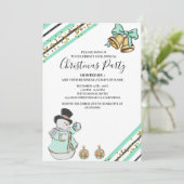 Funny Blue Corporate Kantoor kerstparty Kaart (Staand voorkant)