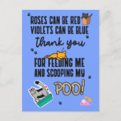 Funny Blue Cute Happy Vaderdag van kat Briefkaart (Voorkant)
