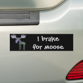 Funny Blue en Green Moose Cartoon Bumpersticker (Op auto)