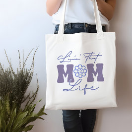 Funny Blue en Paarse Livin' Dat Moeder Leven Tote Bag