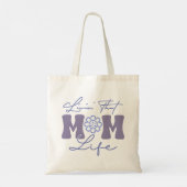 Funny Blue en Paarse Livin' Dat Moeder Leven Tote Bag (Achterkant)