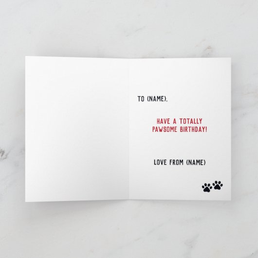 Funny Blue en Tan French Bulldog Birthday Card Kaart (Binnen)