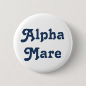 Funny Blue Equestrian Horse Rider Alpha Mare Ronde Button 5,7 Cm (Voorkant)