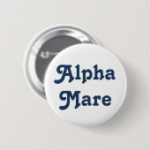 Funny Blue Equestrian Horse Rider Alpha Mare Ronde Button 5,7 Cm (Voorkant /achterkant)