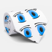 Funny Blue Eyes Afbeelding Stropdas (Opgerold)