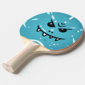 Funny Blue Face met Sneaky Smile Tafeltennisbatje (Voorkant Gekanteld)