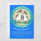 Funny blue footed boobies cartoon op de derde verj kaart (Voorkant)