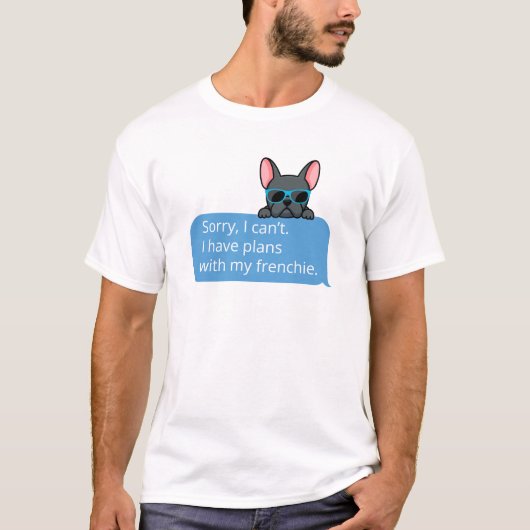 Funny Blue French Bulldog T-shirt (Voorkant)