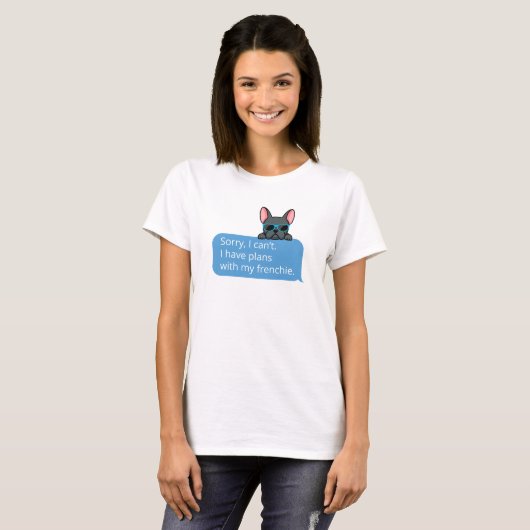 Funny Blue French Bulldog T-shirt (Voorkant volledig)