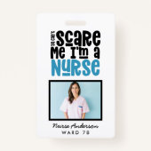 Funny Blue girly-typografie bedankt modern Badge (Achterkant)