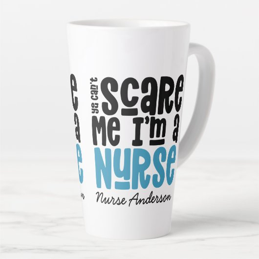 Funny Blue girly-typografie bedankt modern Latte Mok (Rechterhoek)