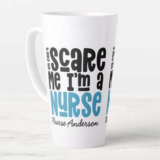 Funny Blue girly-typografie bedankt modern Latte Mok (Linkerhoek)