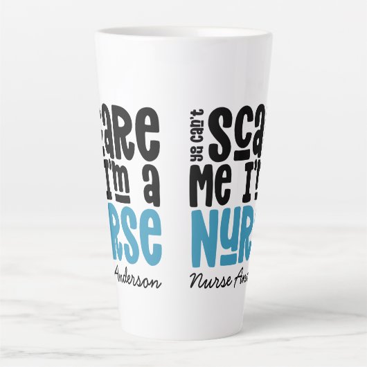 Funny Blue girly-typografie bedankt modern Latte Mok (Voorkant)