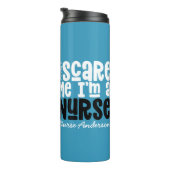 Funny Blue girly-typografie bedankt modern Thermosbeker (Geroteerd rechts)