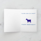 Funny Blue Goat Happy Birthday Kaart (Binnen)