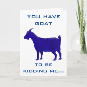 Funny Blue Goat Happy Birthday Kaart