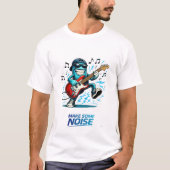 Funny Blue Guitar Player Character Music T-shirt (Voorkant)