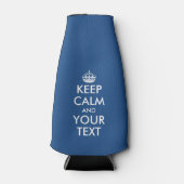 Funny blue Houd kalm en jouw tekst fleskoeler Flesjeskoeler (Voorkant)