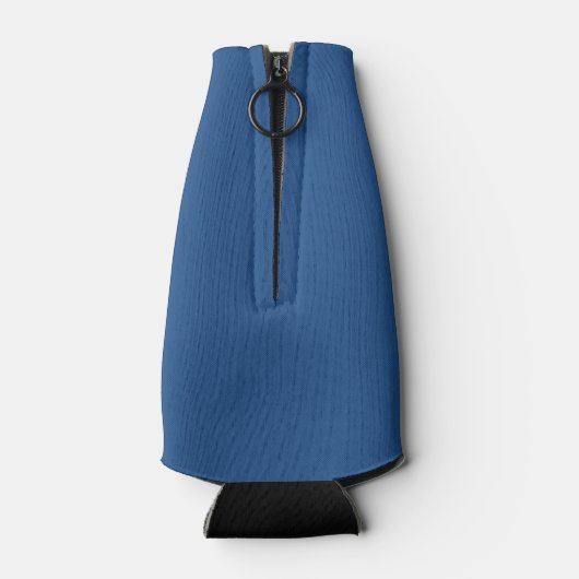 Funny blue Houd kalm en jouw tekst fleskoeler Flesjeskoeler (Achterkant)