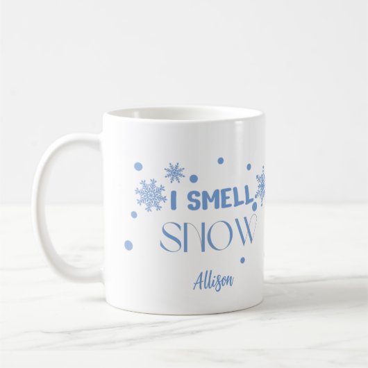 Funny Blue I Smell Snow Coffee Mok (Links)