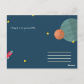 Funny Blue Illustrated Planets Briefkaart (Achterkant)