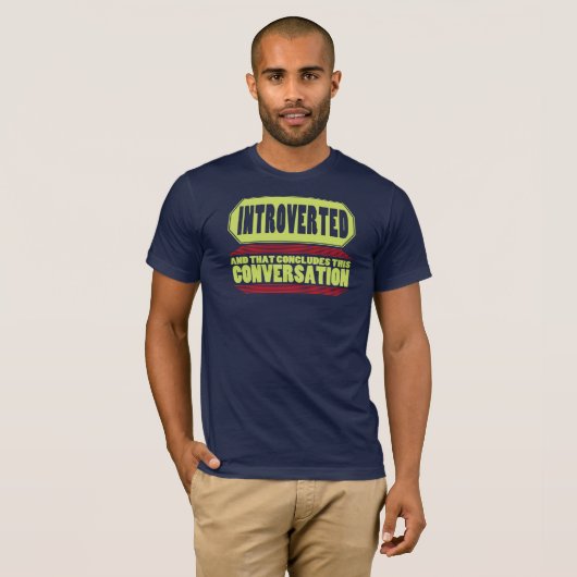 Funny Blue Introvert T-Shirt (Voorkant volledig)