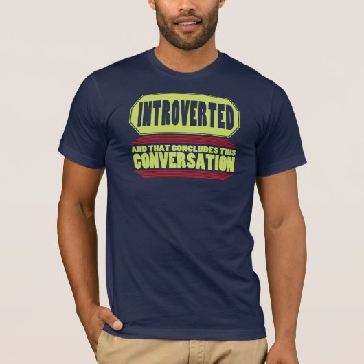 Funny Blue Introvert T-Shirt (Voorkant)