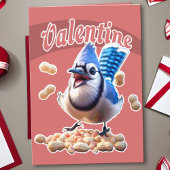 Funny Blue Jay Valentijn Speelse Crazy Bird Pinda Kaart