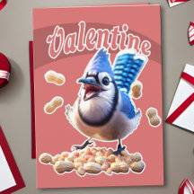 Funny Blue Jay Valentijn Speelse Crazy Bird Pinda