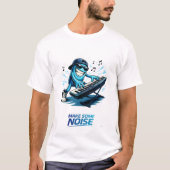 Funny Blue Keyboard Player Character Music  T-shirt (Voorkant)